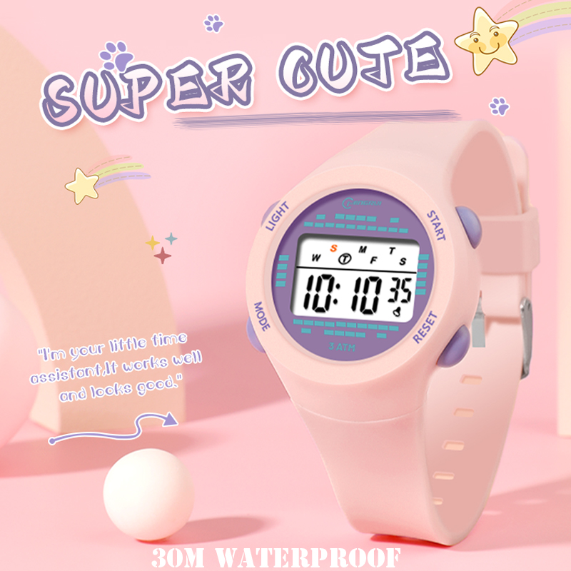 Smartwatch Digital Watches For Kid Boy With Alarm - Orologio elettronico per bambini Ragazza Rosa